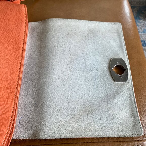 Furla - Appaloosa Pebbled Leather Cross Body Shoulder Bag - Orange - Picture 9 of 13